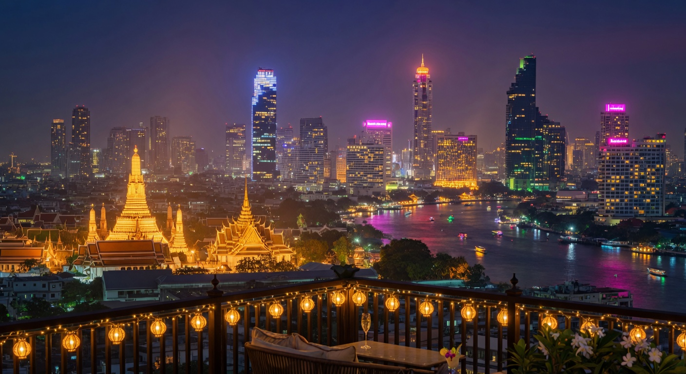 Bangkok skyline at night