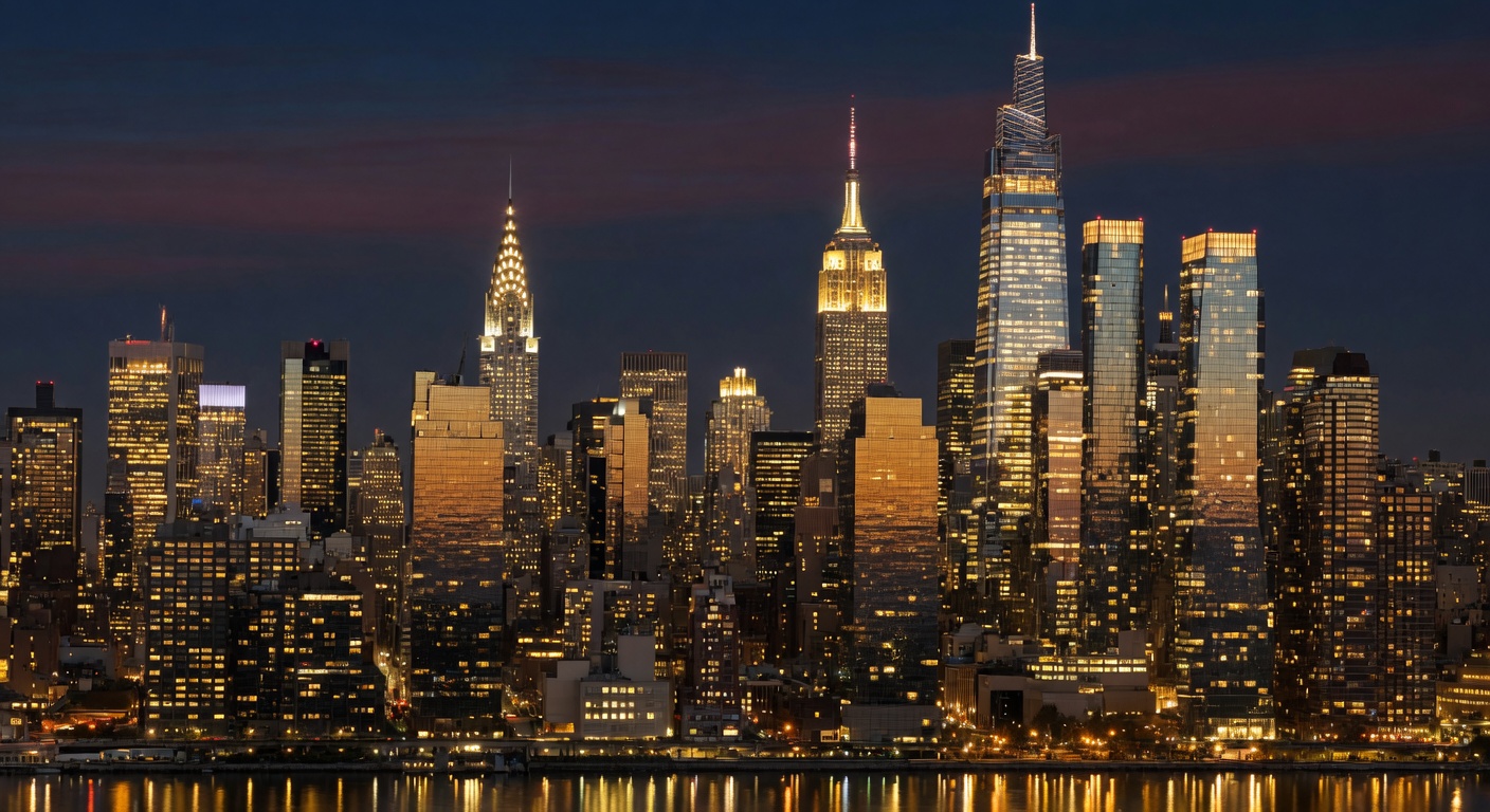 New York City skyline at night